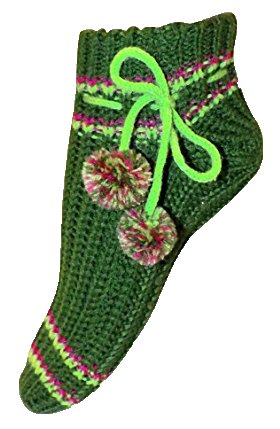 Peach Couture Womens Non Skid Crochet Knitted Sweater Pom Pom Slipper Socks Booties 2 Pack