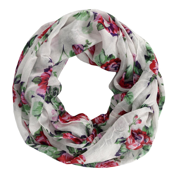 Peach Couture Womens Vintage Floral Rose Sheer Infinity Scarf Circle Loop