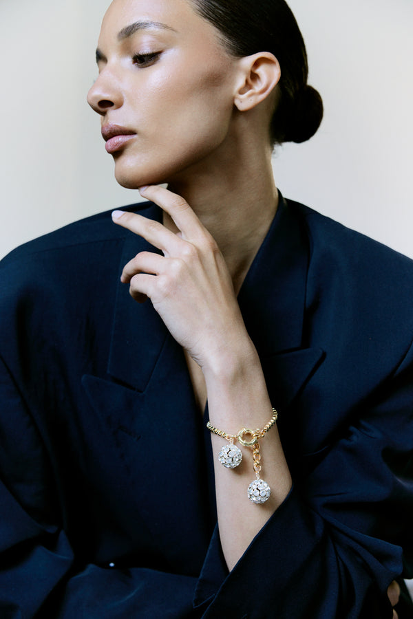 Pearl Octopuss.y Crystal Sphere Bracelet