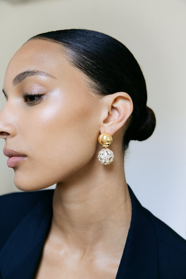 Pearl Octopuss.y Crystal Sphere Studs