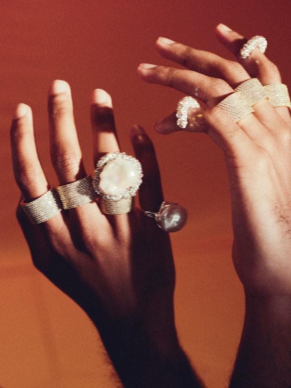 Pearl Octopuss.y Fat Diamond Ring