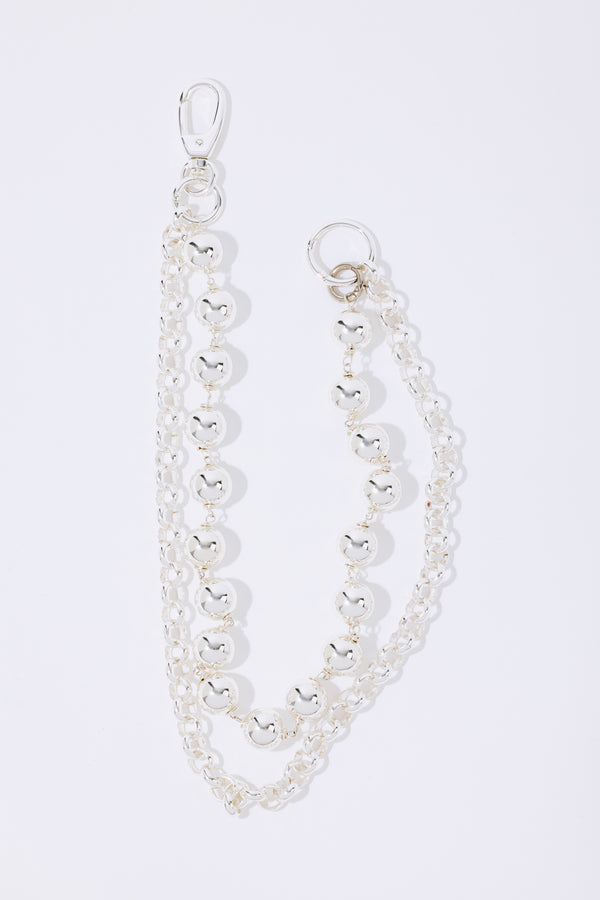 pearl octopuss.y Silver Sphere Wallet Chain