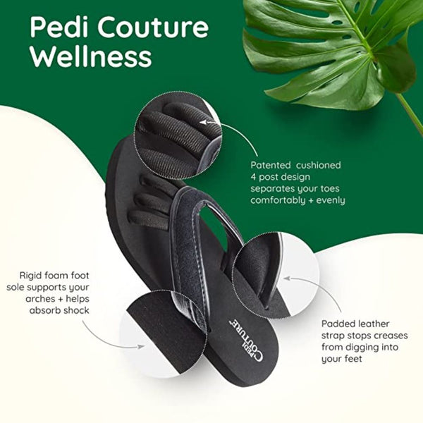 Pedi Couture Black Flip Flops