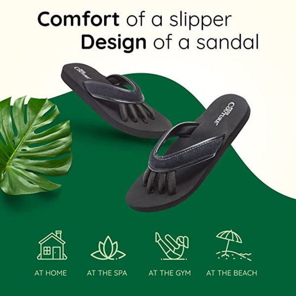 Pedi Couture Black Flip Flops