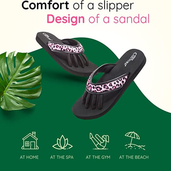 Pedi Couture Black Leopard Flip Flops
