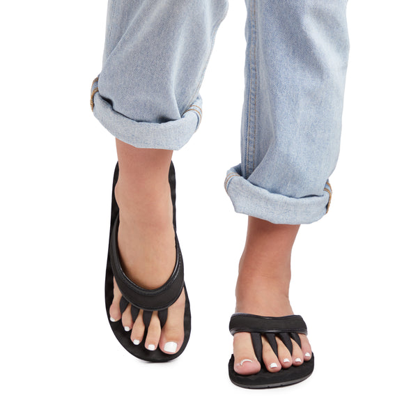 Pedi Couture Black Mesh Flip Flops