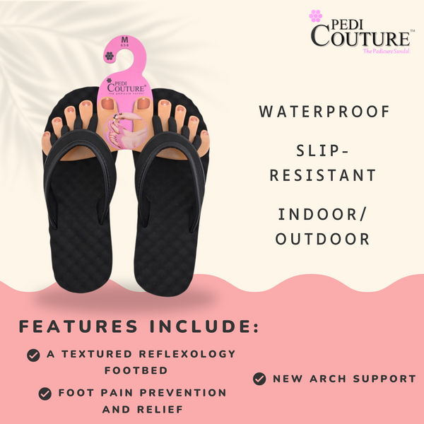 Pedi Couture Black Mesh Flip Flops