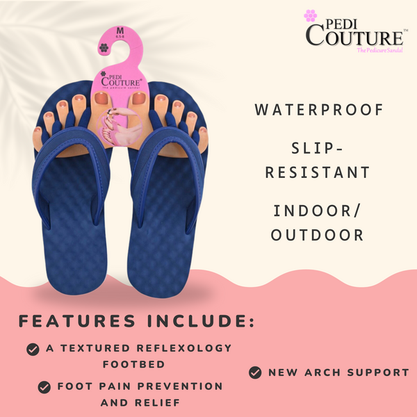 Pedi Couture Navy Mesh Flip Flops