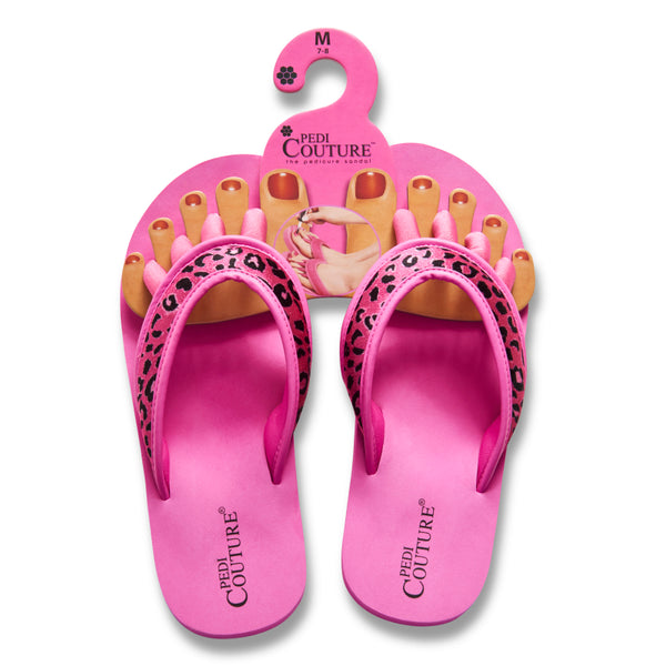 pedi couture Pink Leopard Flip Flops