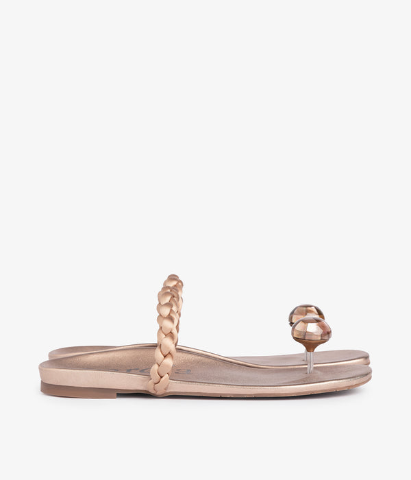 Pedro Garcia Beth / Rose Gold Nappa Lame-brown Lip Calzado