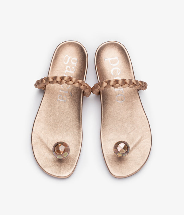 Pedro Garcia Beth / Rose Gold Nappa Lame-brown Lip Calzado