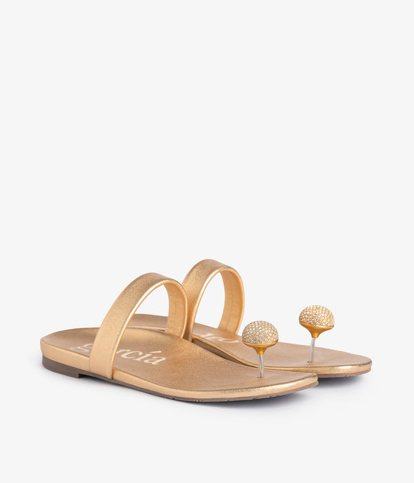 pedro garcia bria / gold nappa lame-gold crystal Calzado