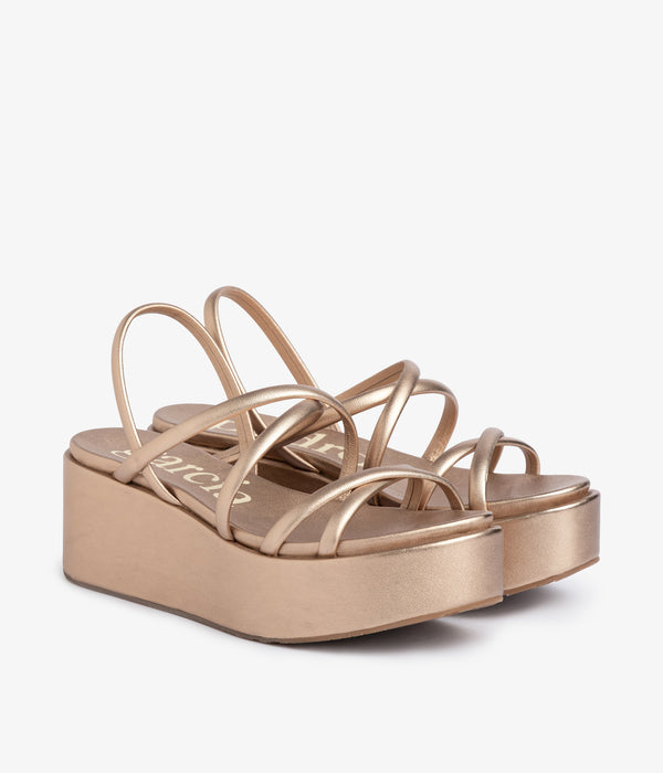 pedro garcia ninoska / rose gold nappa lame
