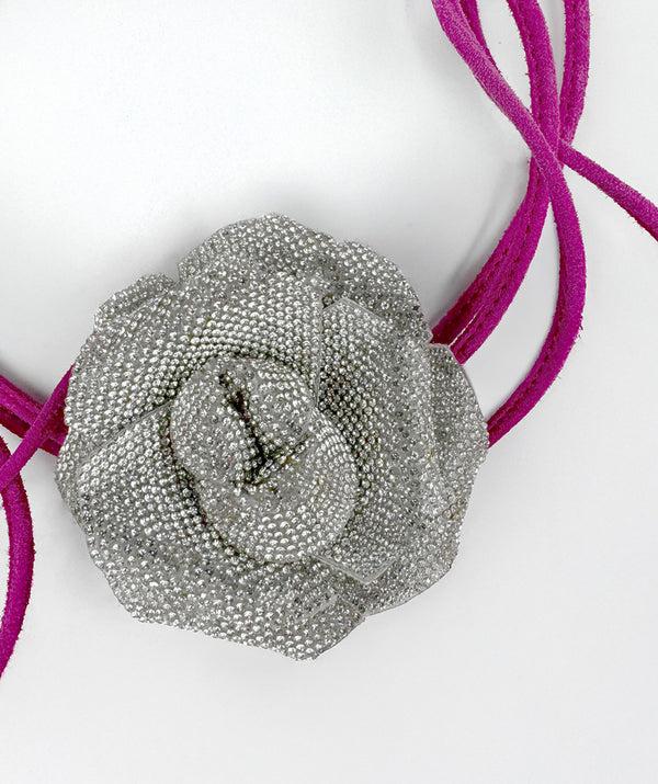 Pedro Miralles COLLAR FLORAL CON CORDÓN AJUSTABLE