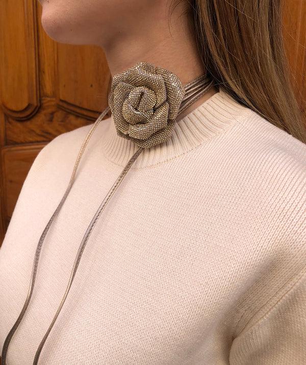 pedro miralles COLLAR FLORAL CON CORDÓN AJUSTABLE