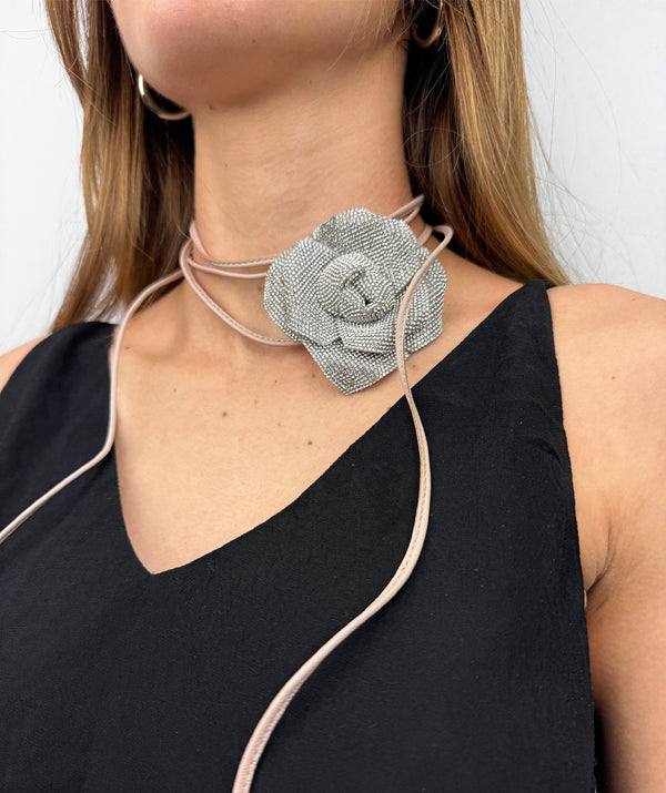 pedro miralles COLLAR FLORAL CON CORDÓN AJUSTABLE