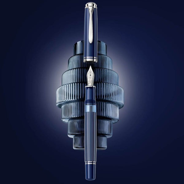 pelikan Pelikan Souveran M815 Blue Metal Stripe Fountain Pen