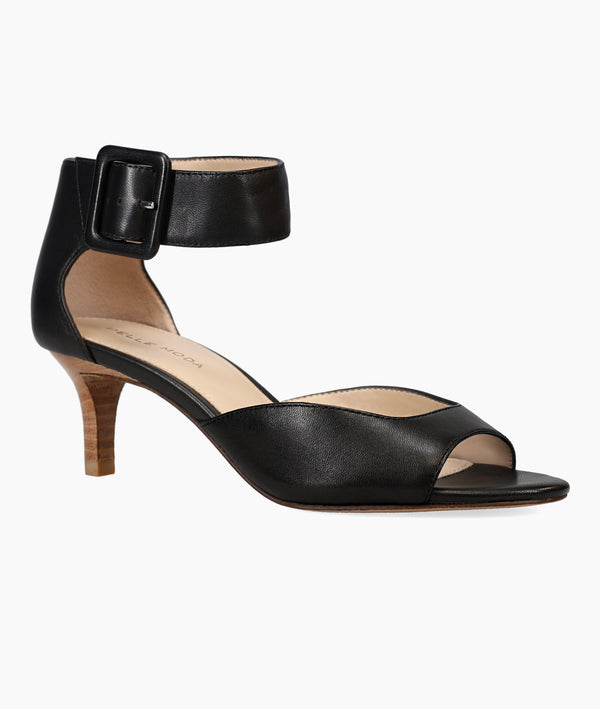 Pelle Moda Berlin Low Heel - Black Leather
