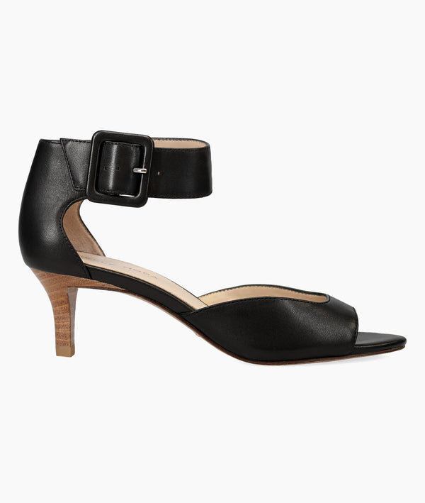 pelle moda Berlin Low Heel - Black Leather