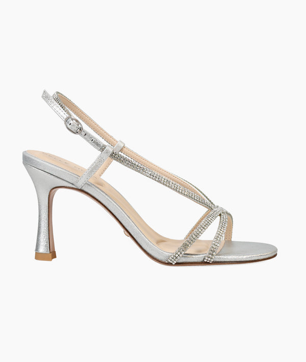 pelle moda Bracen Mid Heel - Silver