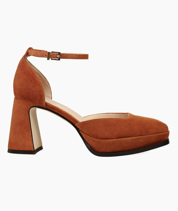 pelle moda Delores Platform - Caramel Brown
