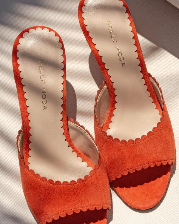 Pelle Moda Hanli Slide - Red Orange