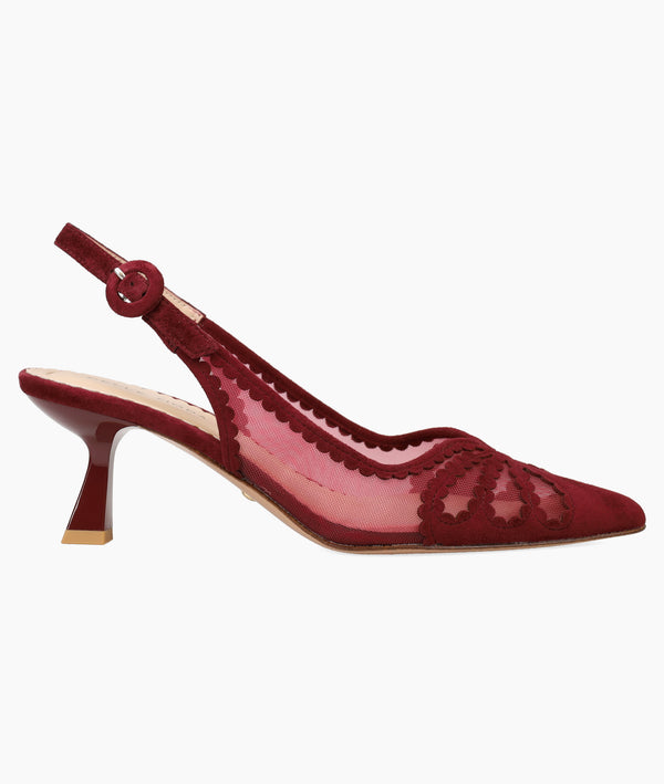 pelle moda Jacie Mid Heel - Dark Maroon
