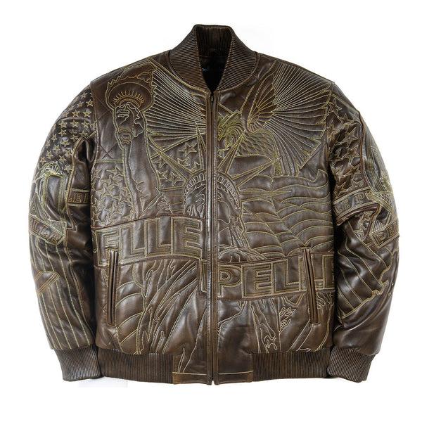 pelle pelle PELLE PELLE AMERICA QUILTED JACKET Brown Abrasion pelle pelle PELLE PELLE AMERICA QUILTED JACKET Brown Abrasion