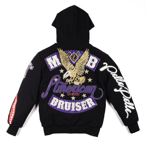 pelle Pelle PELLE PELLE AMERICAN BRUISER HOODIE Black / Black / Purple