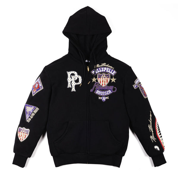 pelle pelle PELLE PELLE AMERICAN BRUISER HOODIE Black / Black / Purple