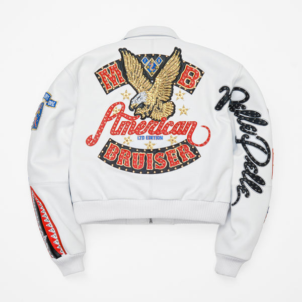 Pelle Pelle Pelle Pelle American Bruiser Plush Womens Crop Jacket White