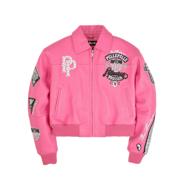 pelle pelle PELLE PELLE AMERICAN BRUISER WOMENS CROP JACKET Pink pelle pelle PELLE PELLE AMERICAN BRUISER WOMENS CROP JACKET Pink