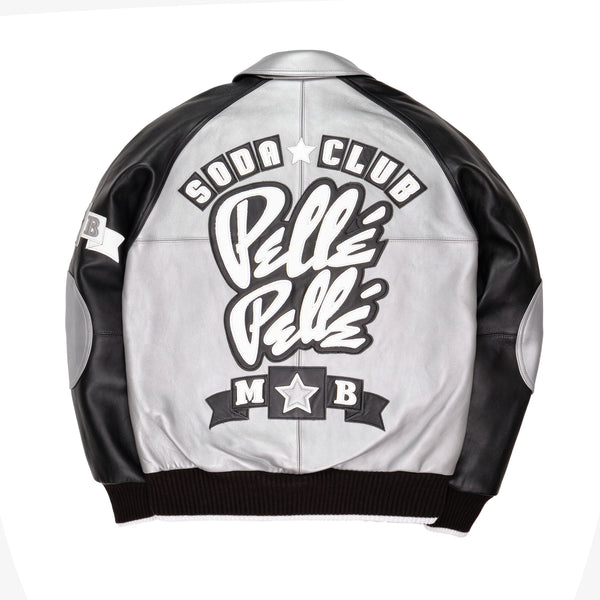 Pelle Pelle Pelle Pelle Classic Soda Club Plush Jacket Silver Metallic / Black / White