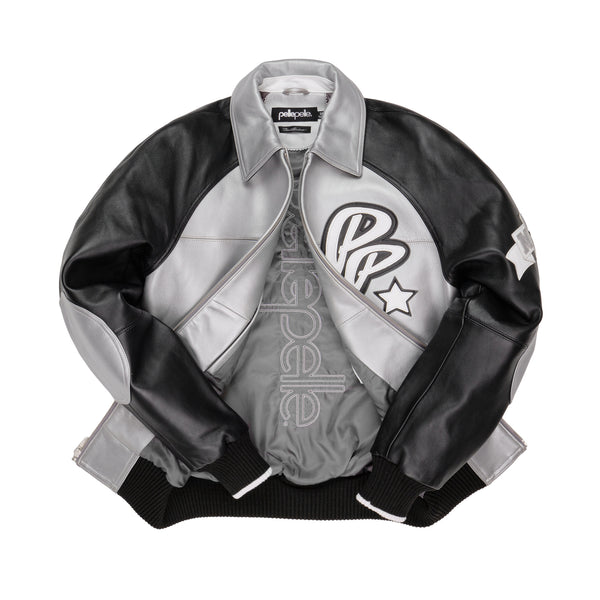 Pelle Pelle Pelle Pelle Classic Soda Club Plush Jacket Silver Metallic / Black / White