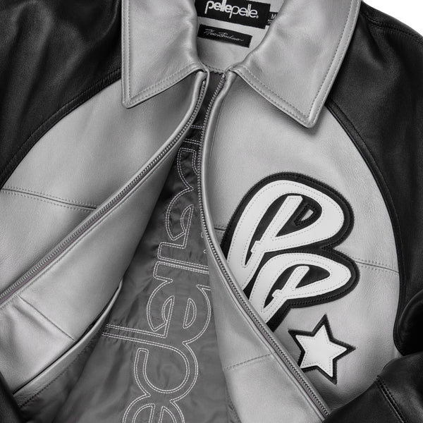 Pelle Pelle Pelle Pelle Classic Soda Club Plush Jacket Silver Metallic / Black / White