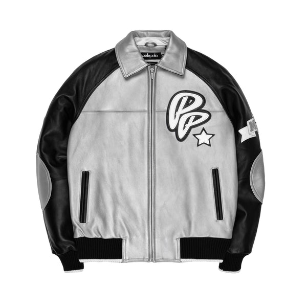 pelle pelle Pelle Pelle Classic Soda Club Plush Jacket Silver Metallic / Black / White