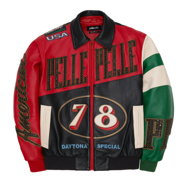 pelle pelle PELLE PELLE DAYTONA SPECIAL JACKET Cabernet / Black / Jet Green pelle pelle PELLE PELLE DAYTONA SPECIAL JACKET Cabernet / Black / Jet Green