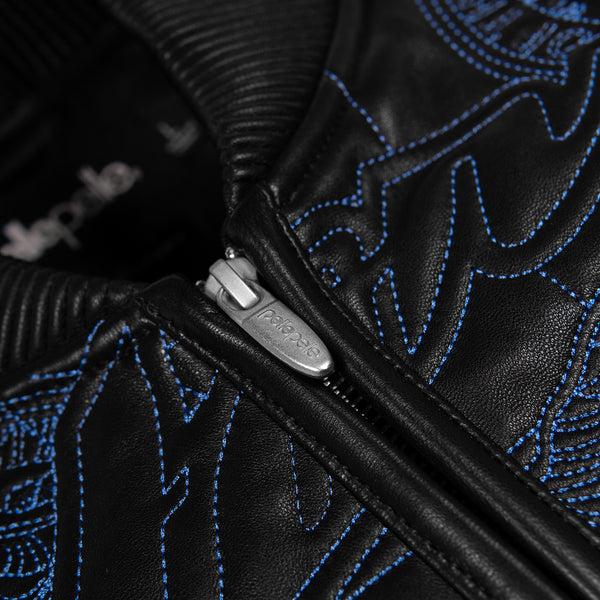 Pelle Pelle PELLE PELLE DETROIT QUILTED JACKET Black / Honolulu Blue