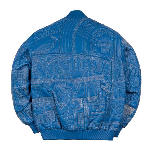 Pelle Pelle PELLE PELLE DETROIT QUILTED JACKET Honolulu Blue / Silver Metallic