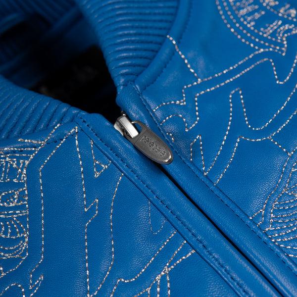 Pelle Pelle PELLE PELLE DETROIT QUILTED JACKET Honolulu Blue / Silver Metallic