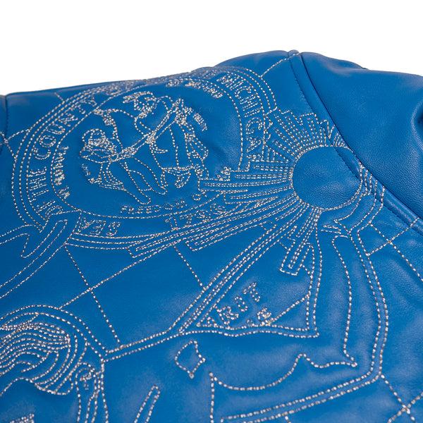 Pelle Pelle PELLE PELLE DETROIT QUILTED JACKET Honolulu Blue / Silver Metallic