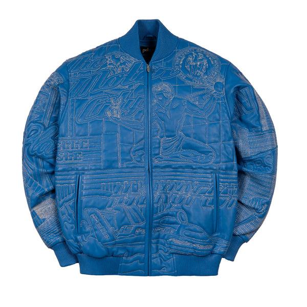 pelle pelle PELLE PELLE DETROIT QUILTED JACKET Honolulu Blue / Silver Metallic