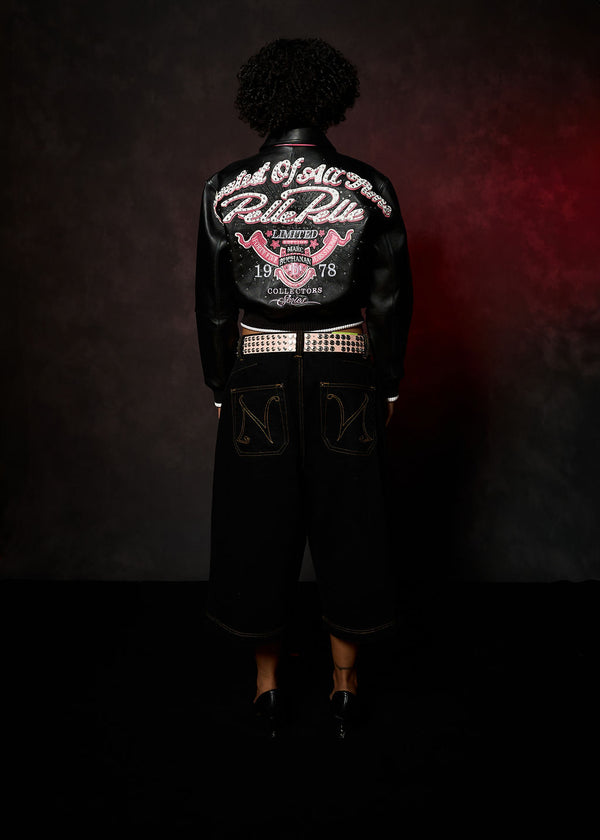Pelle Pelle PELLE PELLE GREATEST OF ALL TIME WOMENS CROP JACKET Black / White / Pink