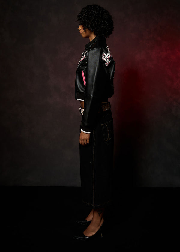 Pelle Pelle PELLE PELLE GREATEST OF ALL TIME WOMENS CROP JACKET Black / White / Pink