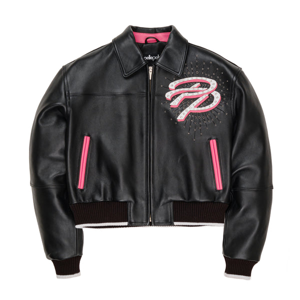 pelle pelle PELLE PELLE GREATEST OF ALL TIME WOMENS CROP JACKET Black / White / Pink
