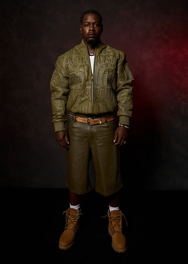 Pelle Pelle PELLE PELLE NYC BORO QUILTED JACKET Olive / Ivory