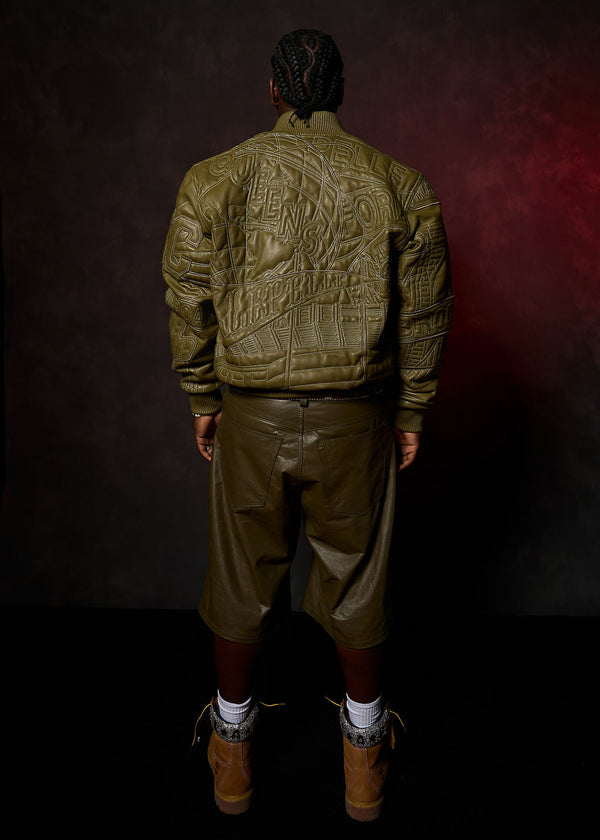 Pelle Pelle PELLE PELLE NYC BORO QUILTED JACKET Olive / Ivory