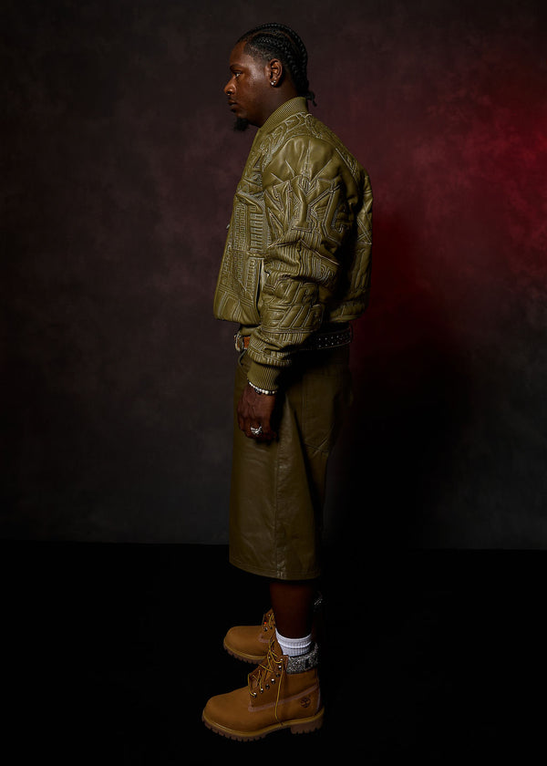 Pelle Pelle PELLE PELLE NYC BORO QUILTED JACKET Olive / Ivory