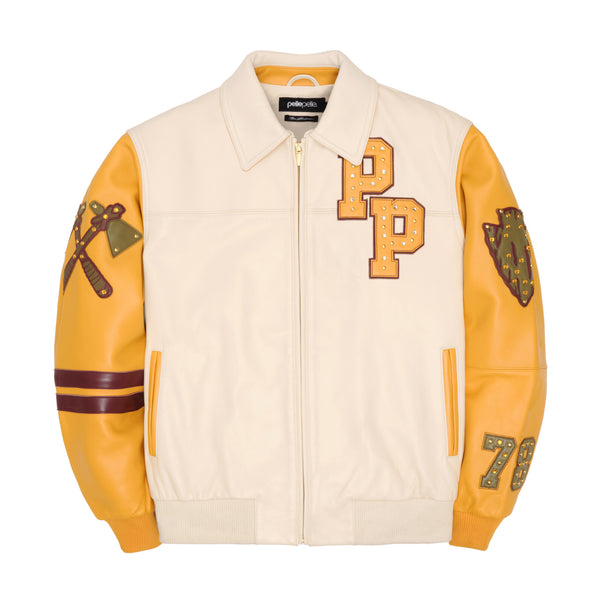 pelle pelle PELLE PELLE RENEGADES JACKET Ivory / Maize / Burgundy pelle pelle PELLE PELLE RENEGADES JACKET Ivory / Maize / Burgundy