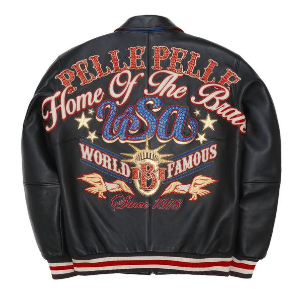 Pelle Pelle PELLE PELLE STARS AND STRIPES JACKET Black / Cabernet / Ivory / Gold Foil